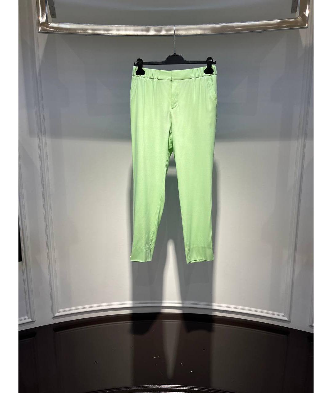 ROBERTO CAVALLI Зеленые шелковые брюки широкие, фото 4