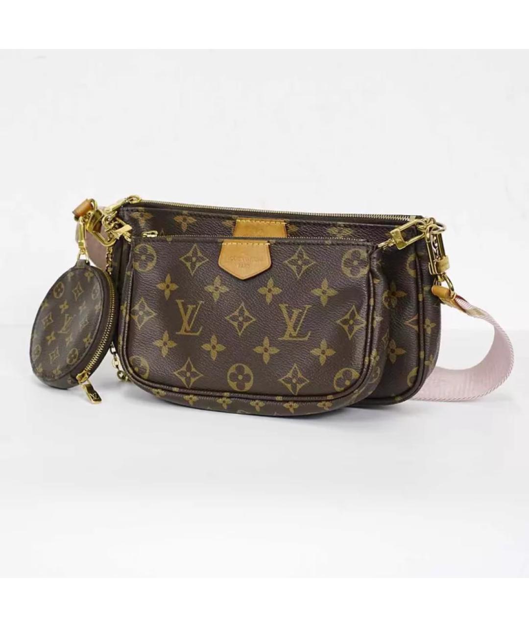 LOUIS VUITTON Коричневая кожаная сумка через плечо, фото 2