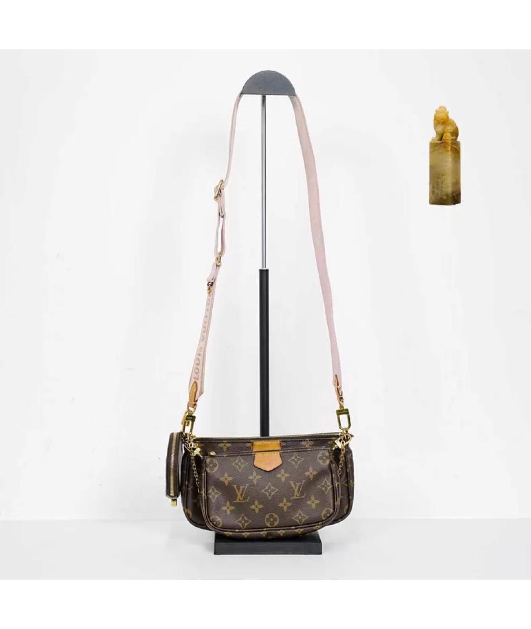 LOUIS VUITTON Коричневая кожаная сумка через плечо, фото 9