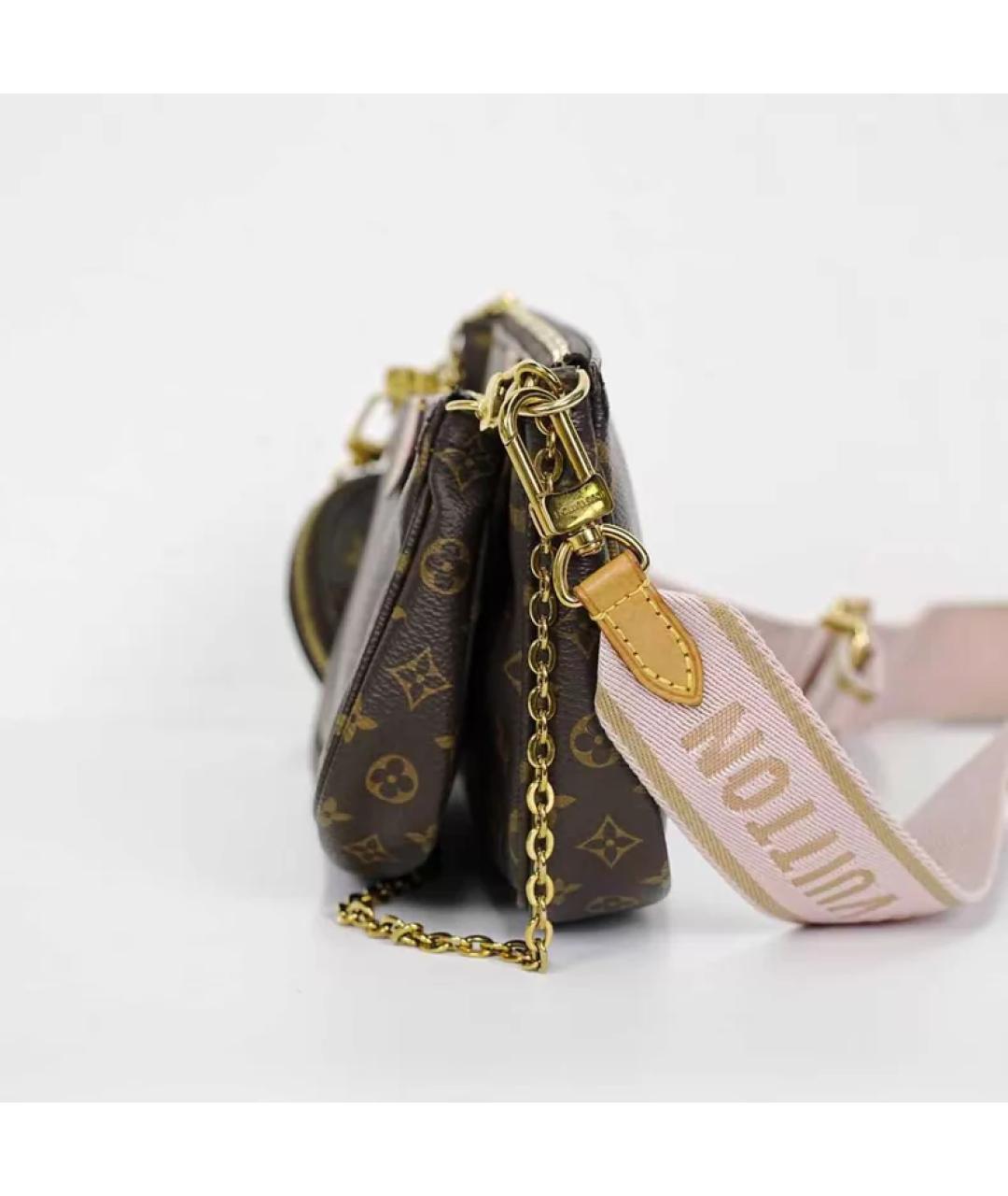 LOUIS VUITTON Коричневая кожаная сумка через плечо, фото 4