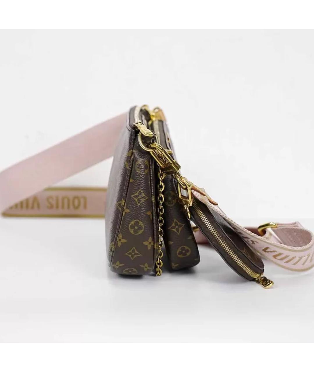 LOUIS VUITTON Коричневая кожаная сумка через плечо, фото 6