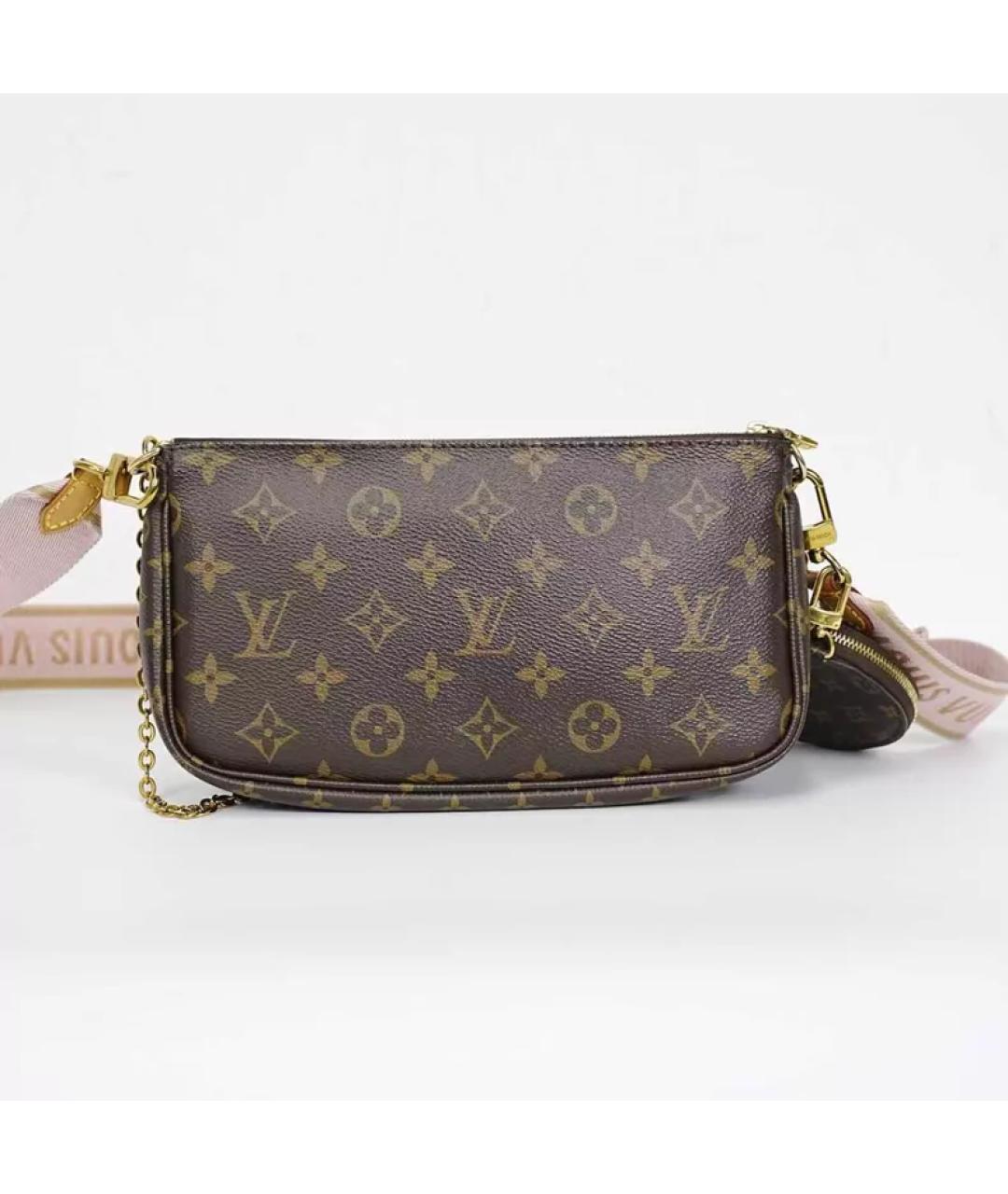 LOUIS VUITTON Коричневая кожаная сумка через плечо, фото 5