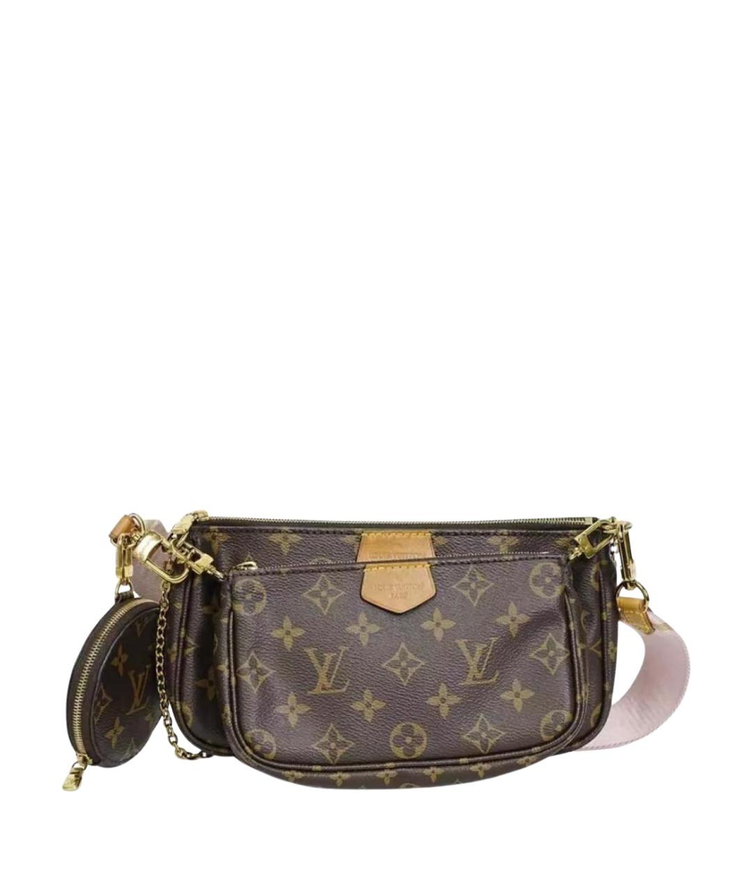 LOUIS VUITTON Коричневая кожаная сумка через плечо, фото 1