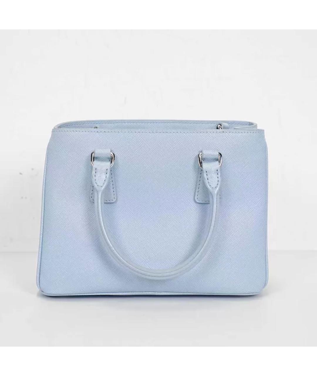 PRADA Голубая кожаная сумка с короткими ручками, фото 4
