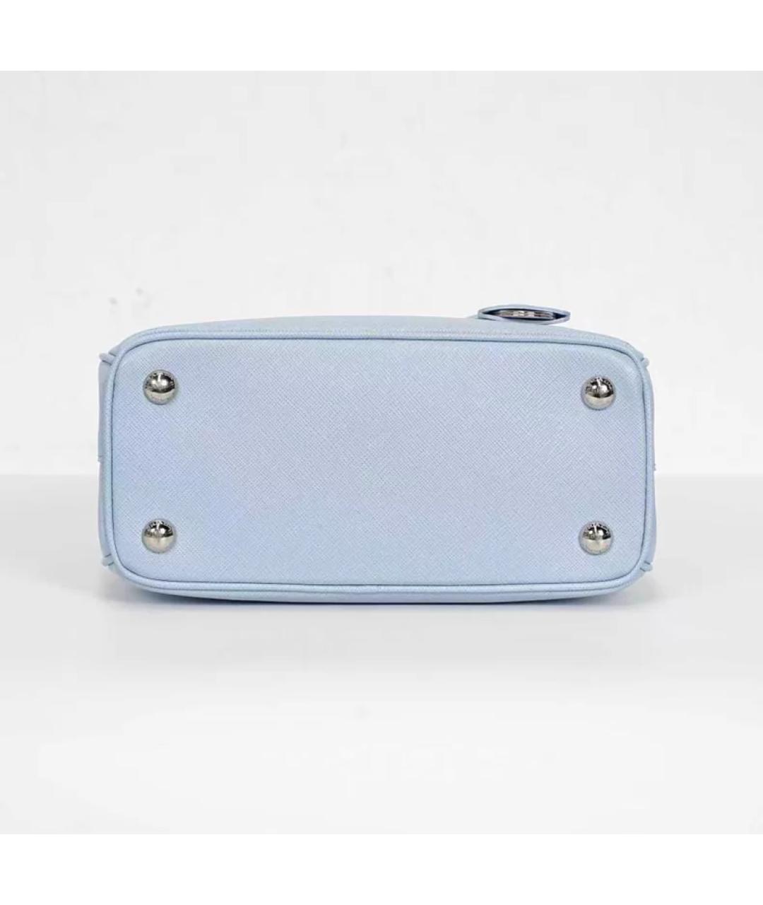 PRADA Голубая кожаная сумка с короткими ручками, фото 7