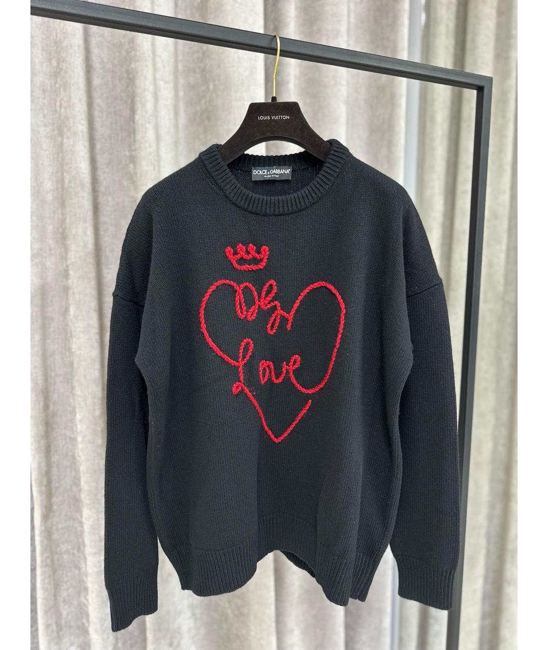 DOLCE&GABBANA Черный шерстяной джемпер / свитер, фото 3