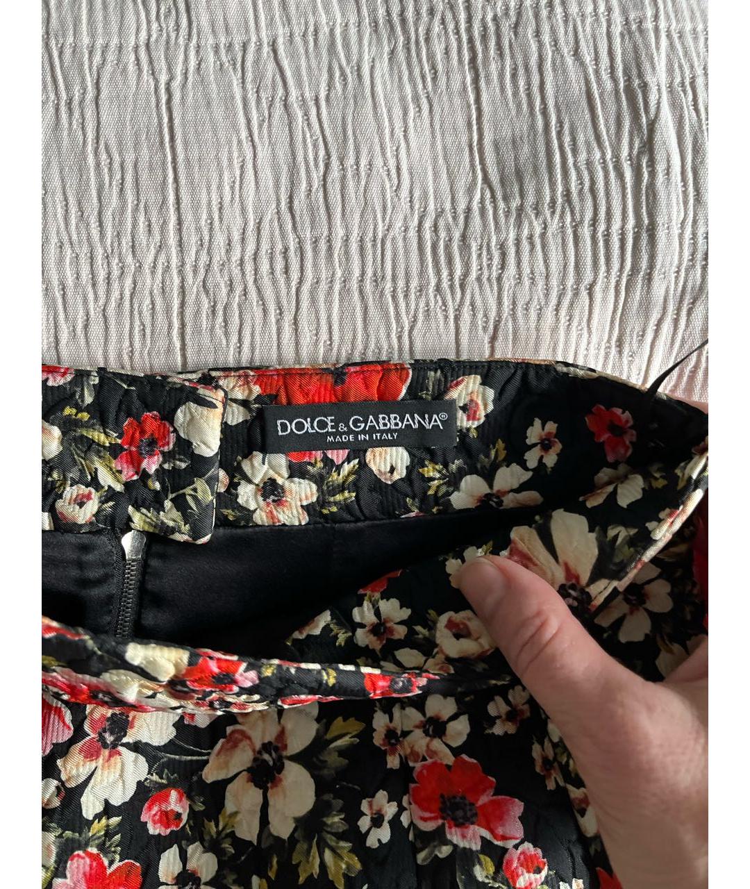 DOLCE&GABBANA Мульти полиэстеровая юбка миди, фото 3