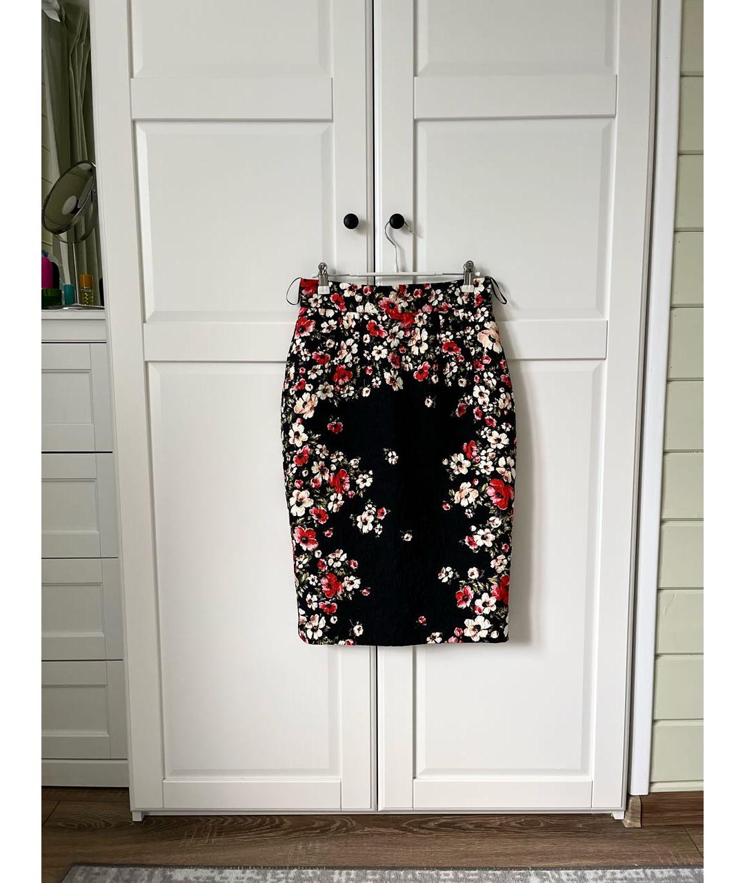 DOLCE&GABBANA Мульти полиэстеровая юбка миди, фото 9