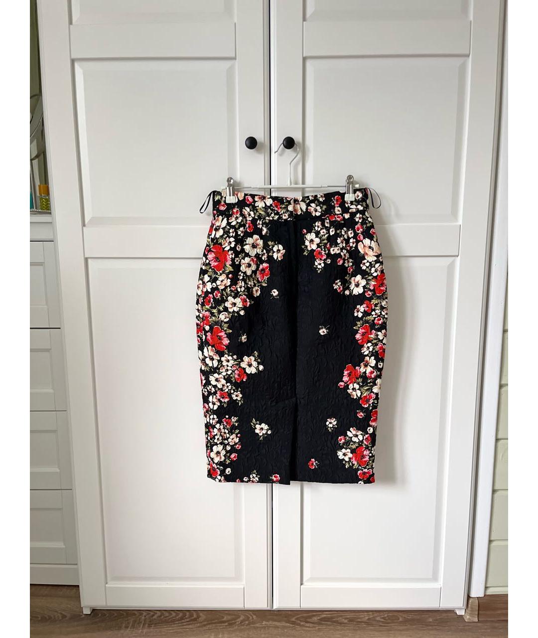 DOLCE&GABBANA Мульти полиэстеровая юбка миди, фото 2