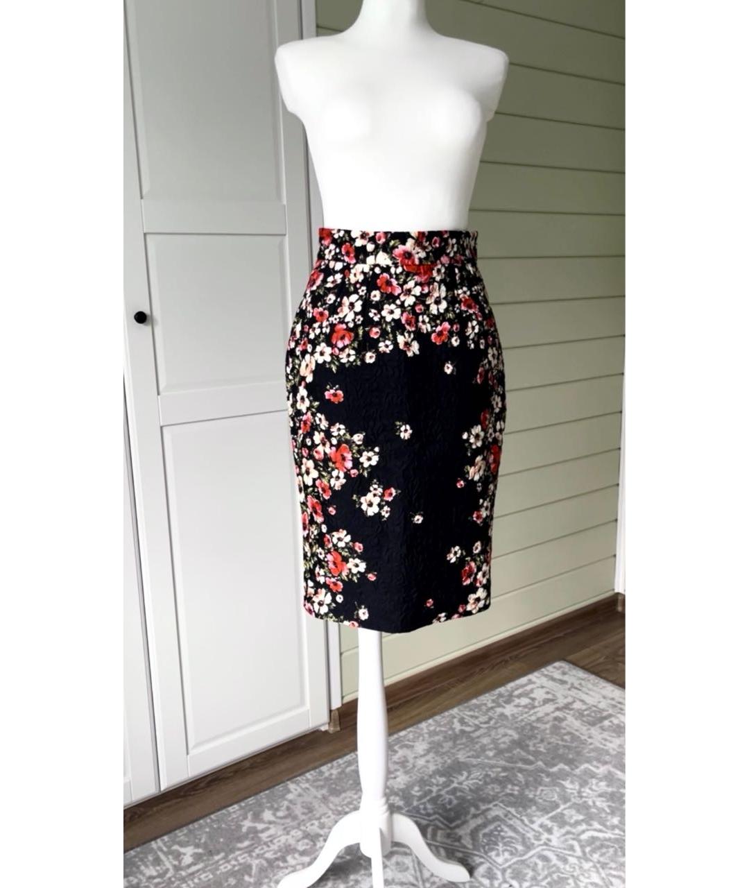 DOLCE&GABBANA Мульти полиэстеровая юбка миди, фото 5