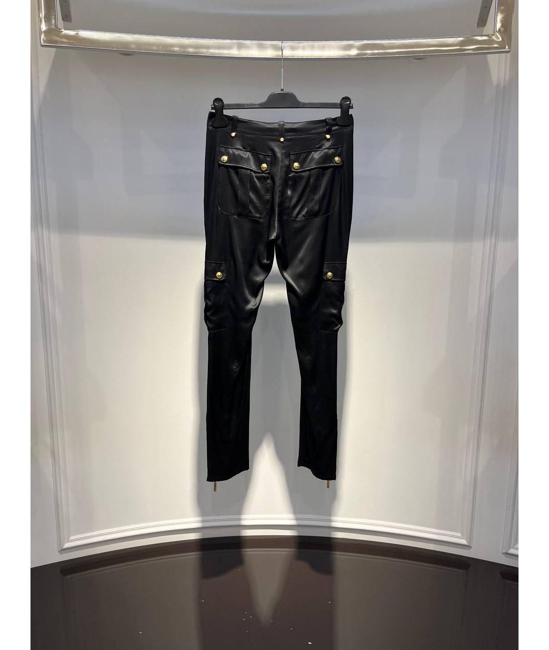 ROBERTO CAVALLI Черные шелковые брюки узкие, фото 3