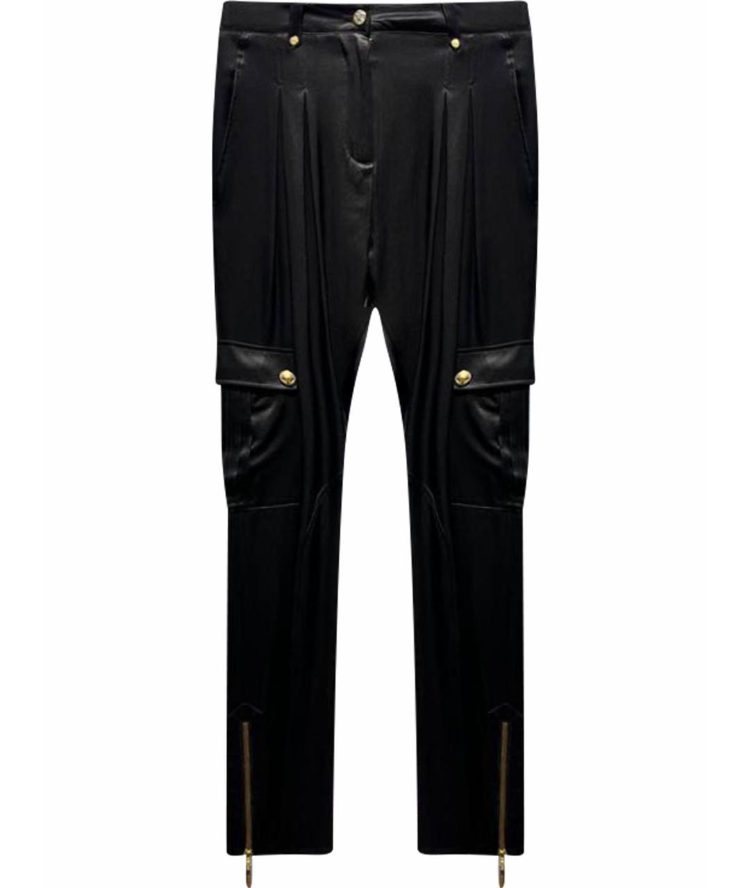 ROBERTO CAVALLI Черные шелковые брюки узкие, фото 1