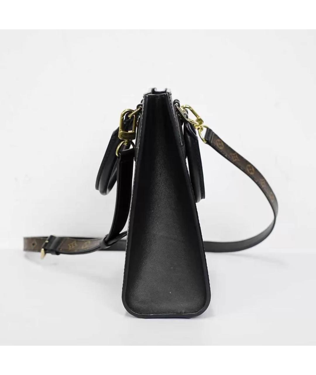 LOUIS VUITTON Черная кожаная сумка с короткими ручками, фото 3