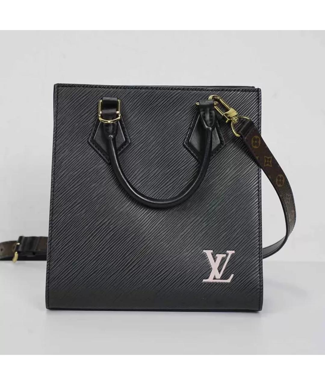 LOUIS VUITTON Черная кожаная сумка с короткими ручками, фото 10