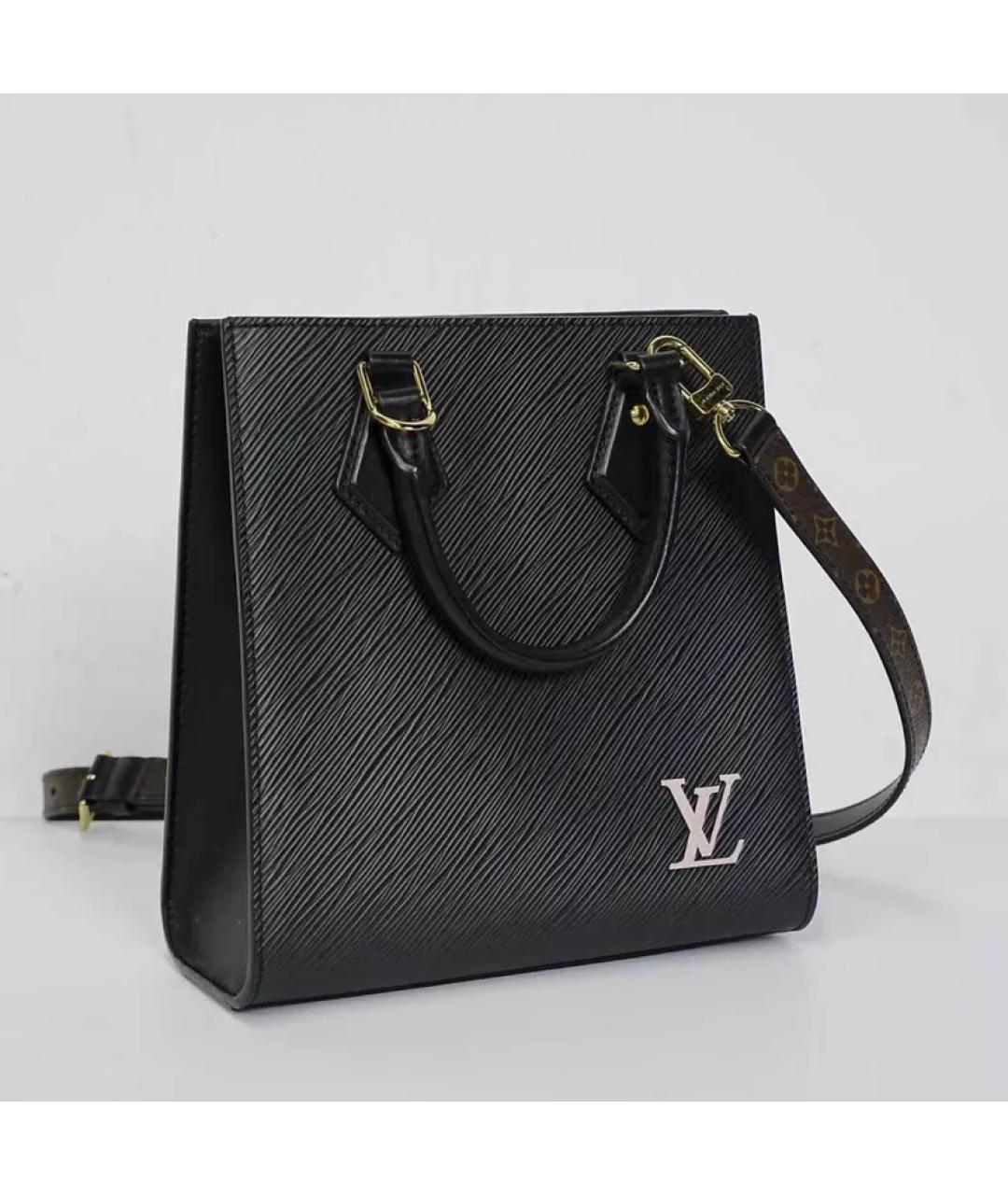 LOUIS VUITTON Черная кожаная сумка с короткими ручками, фото 2