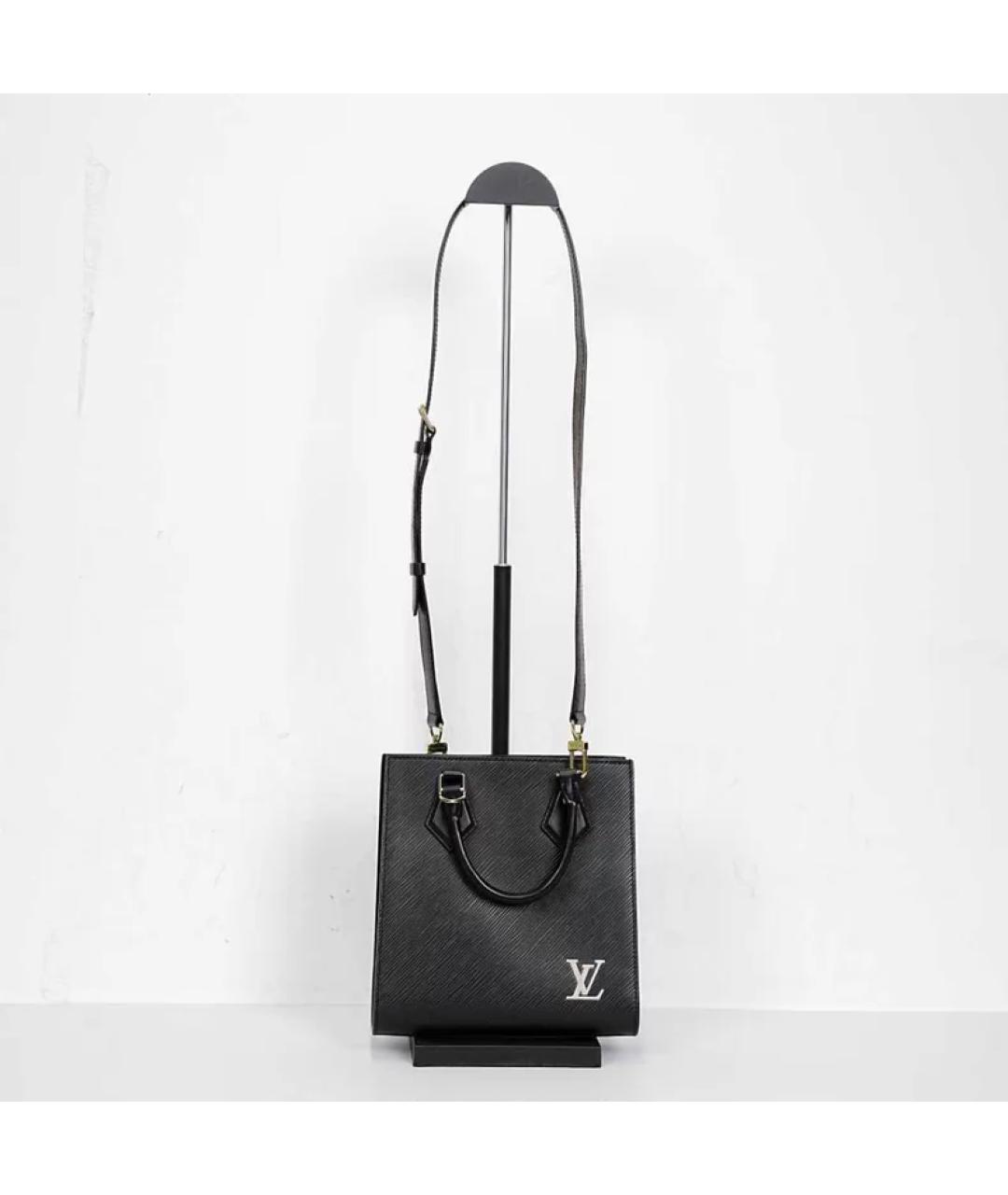 LOUIS VUITTON Черная кожаная сумка с короткими ручками, фото 6