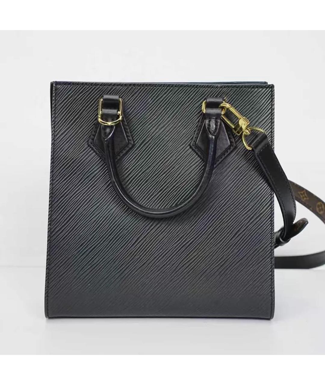 LOUIS VUITTON Черная кожаная сумка с короткими ручками, фото 4