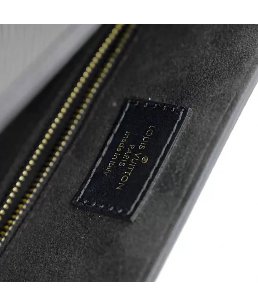 LOUIS VUITTON Черная кожаная сумка с короткими ручками, фото 8