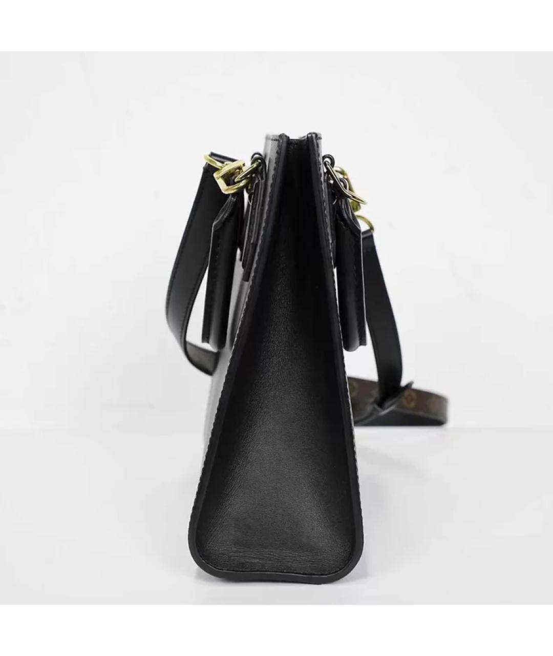 LOUIS VUITTON Черная кожаная сумка с короткими ручками, фото 5