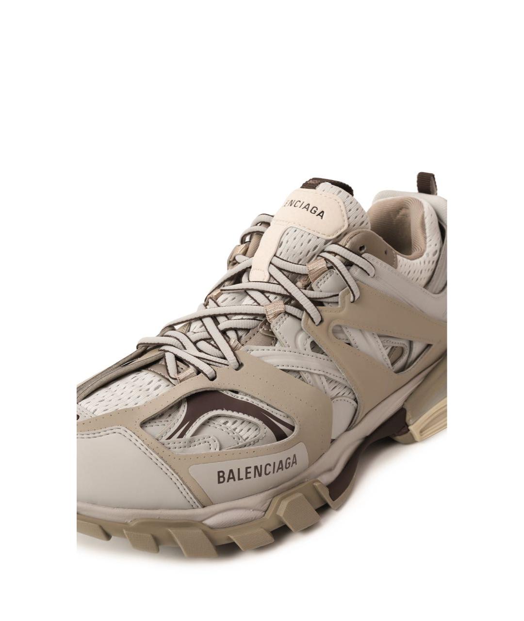 BALENCIAGA Бежевые текстильные низкие кроссовки / кеды, фото 4