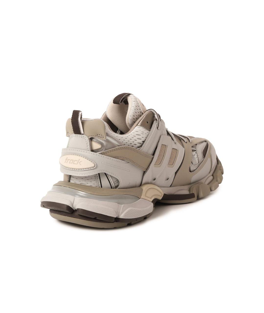 BALENCIAGA Бежевые текстильные низкие кроссовки / кеды, фото 3