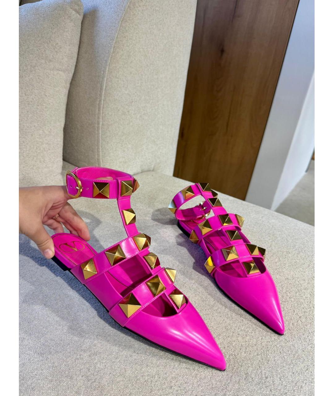 VALENTINO Фуксия кожаные туфли, фото 2