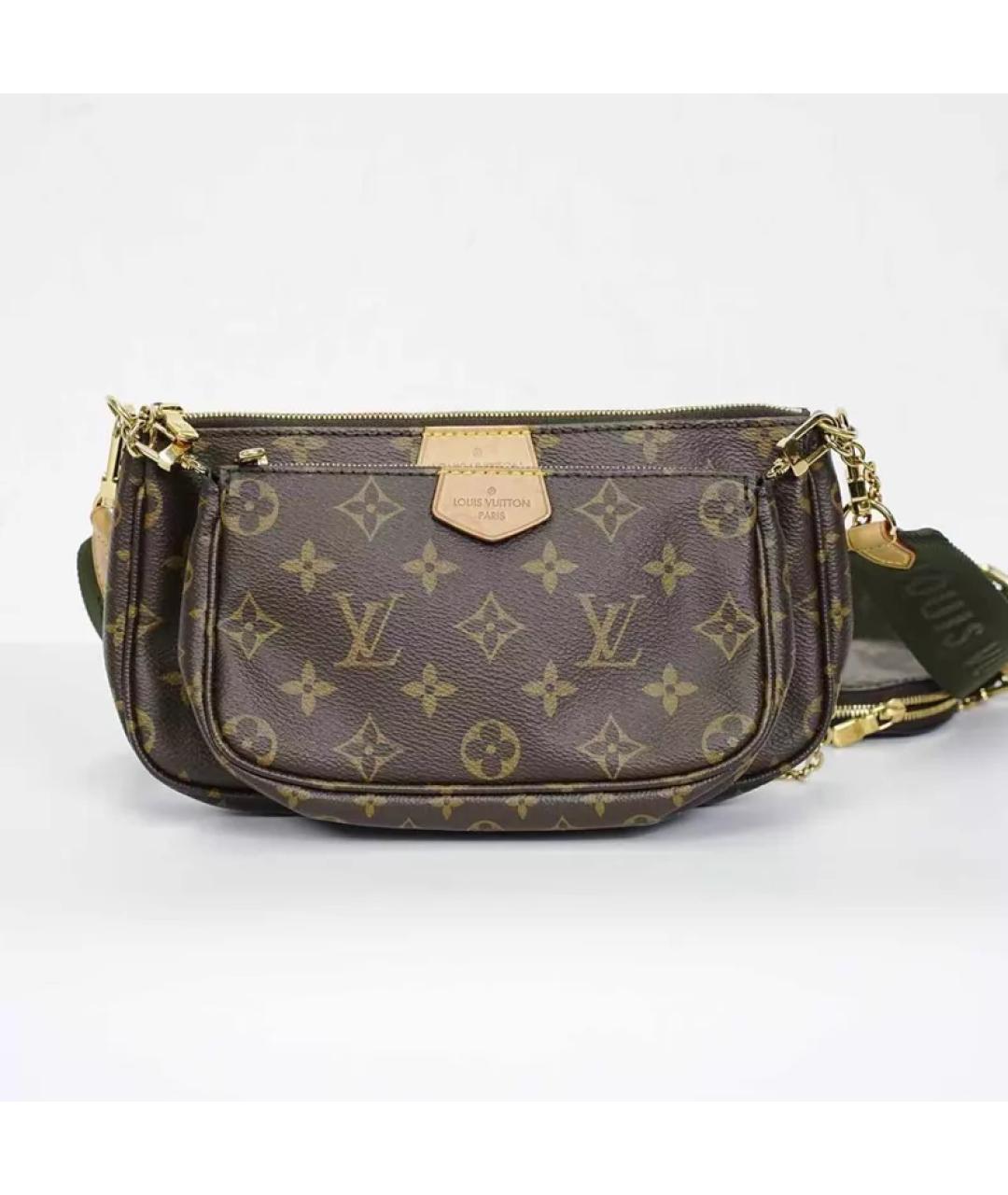 LOUIS VUITTON Коричневая кожаная сумка через плечо, фото 10