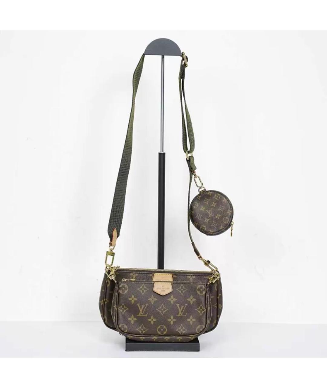 LOUIS VUITTON Коричневая кожаная сумка через плечо, фото 4