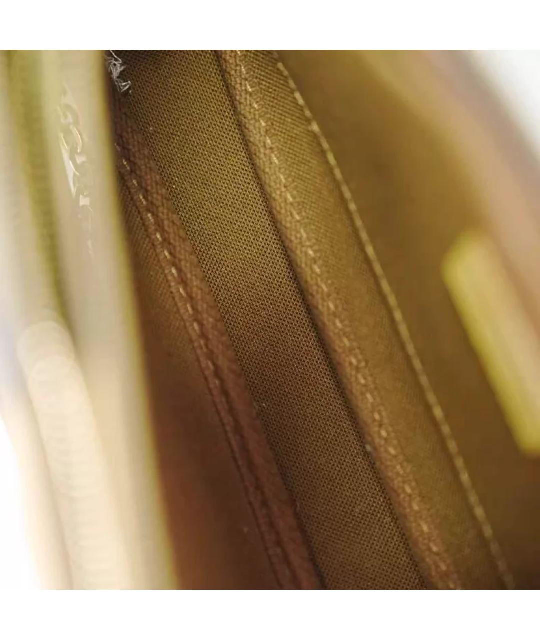 LOUIS VUITTON Коричневая кожаная сумка через плечо, фото 7