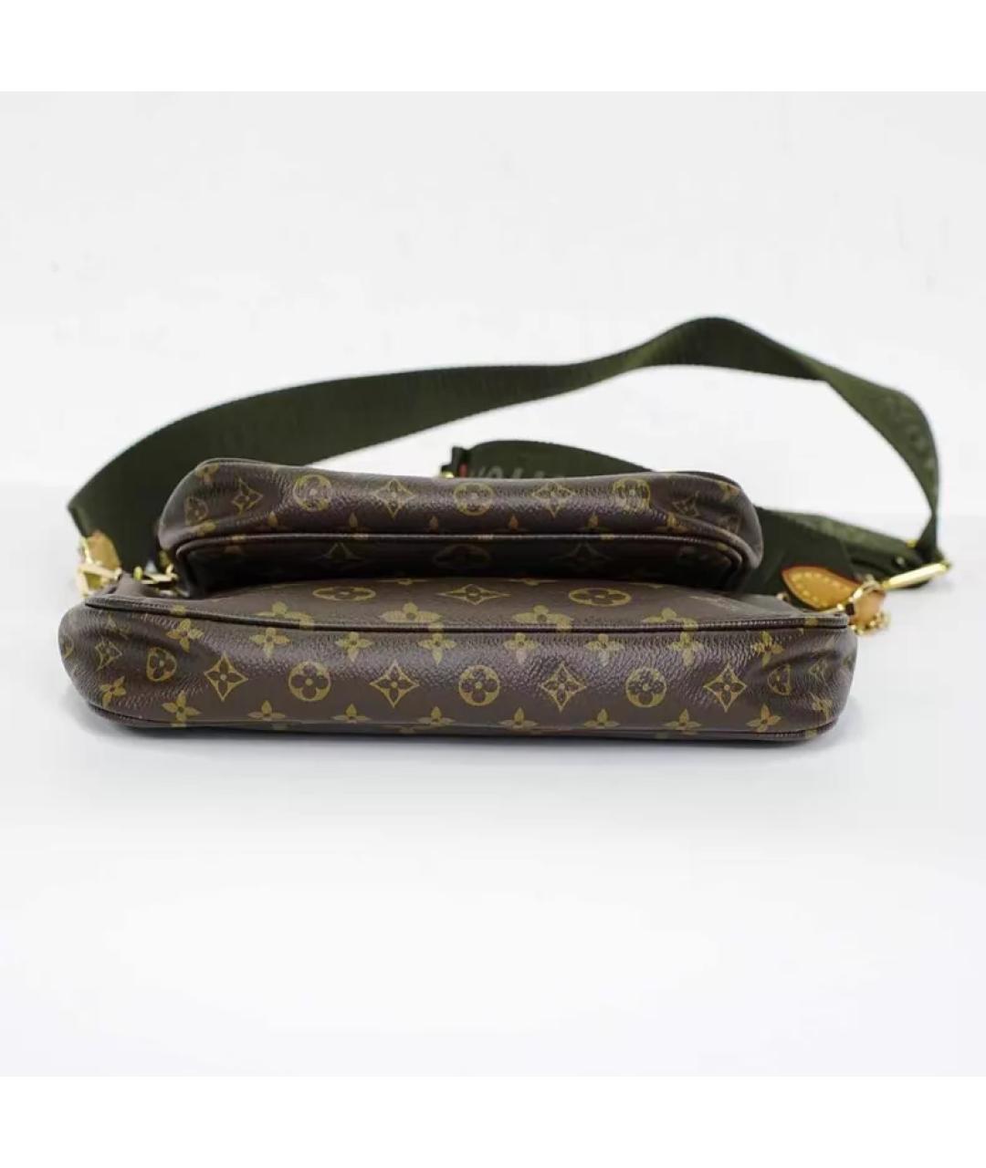 LOUIS VUITTON Коричневая кожаная сумка через плечо, фото 5