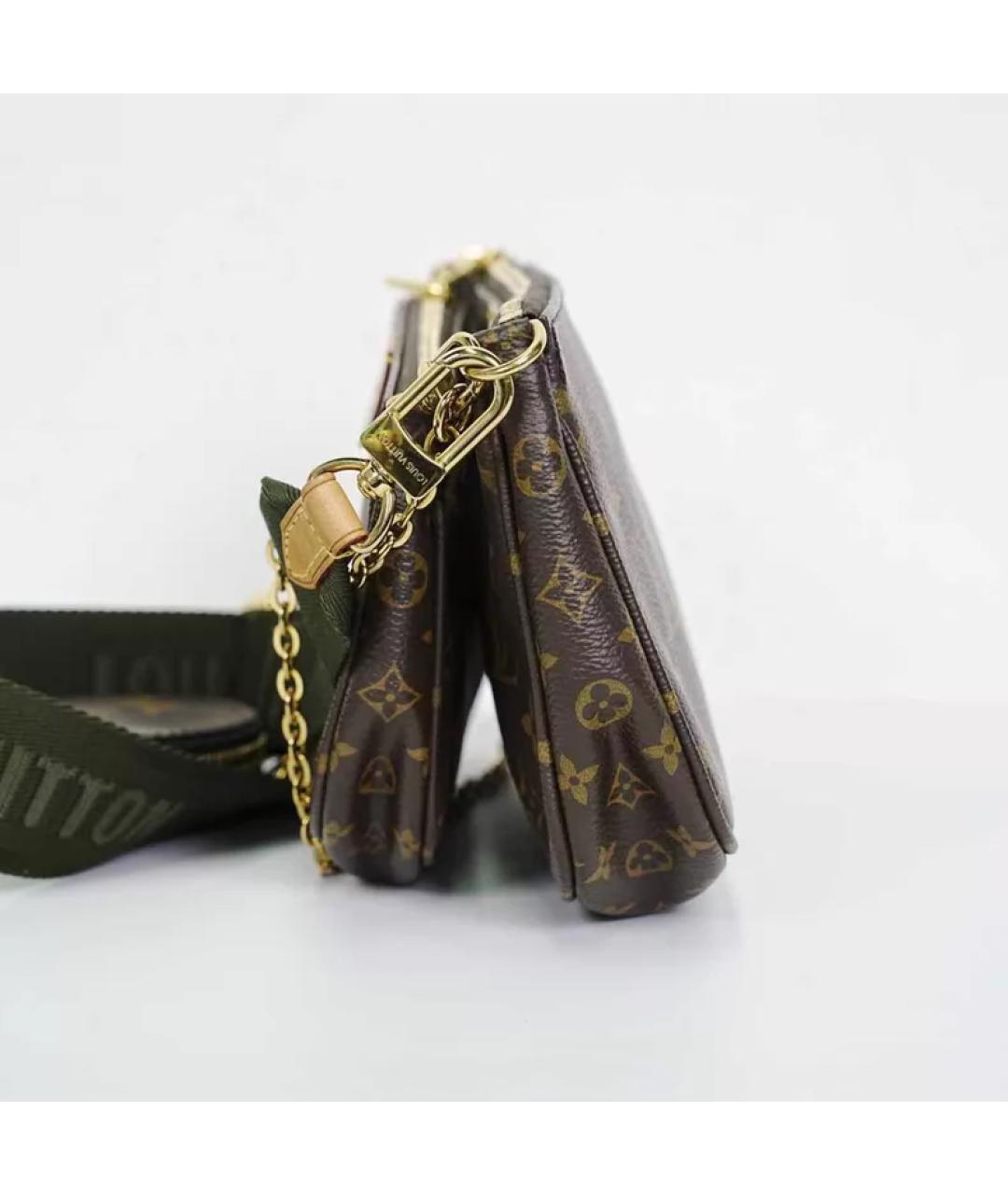 LOUIS VUITTON Коричневая кожаная сумка через плечо, фото 8