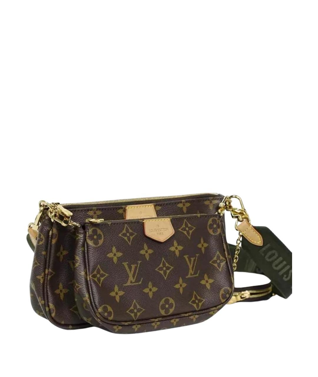 LOUIS VUITTON Коричневая кожаная сумка через плечо, фото 2