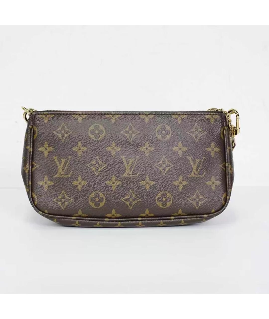 LOUIS VUITTON Коричневая кожаная сумка через плечо, фото 6