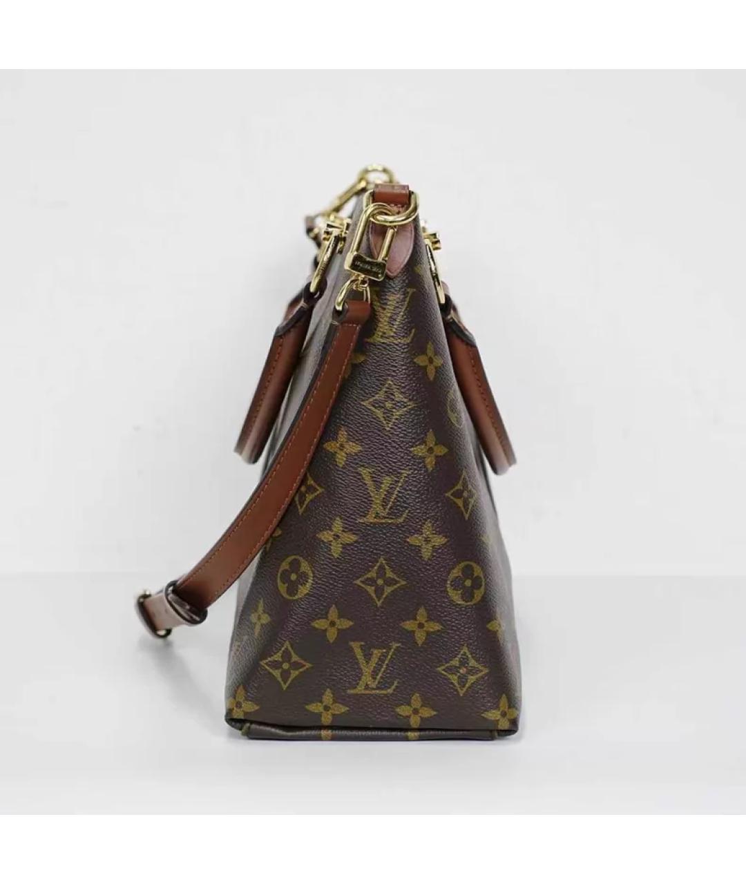 LOUIS VUITTON Коричневая кожаная сумка с короткими ручками, фото 2