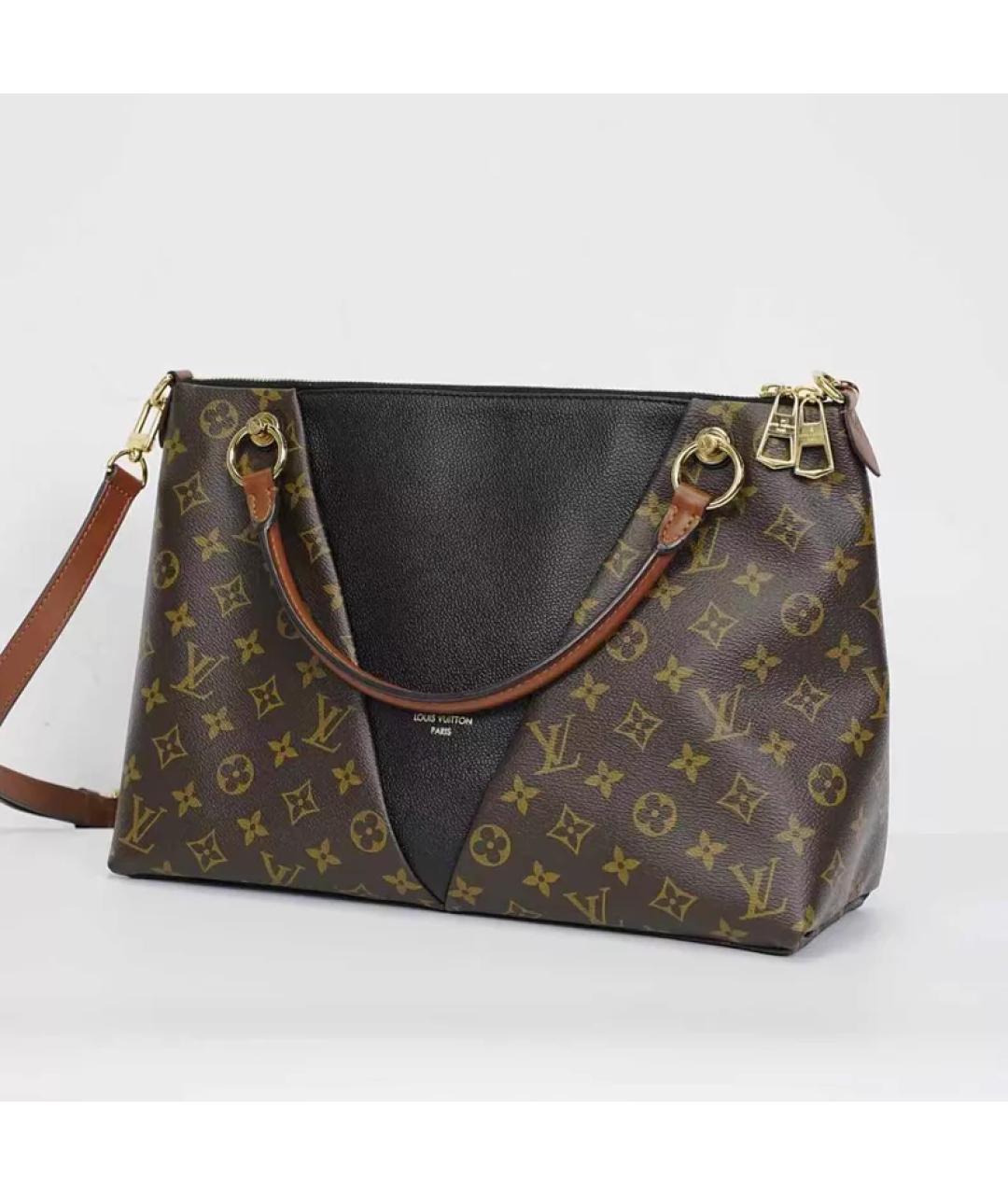 LOUIS VUITTON Коричневая кожаная сумка с короткими ручками, фото 6