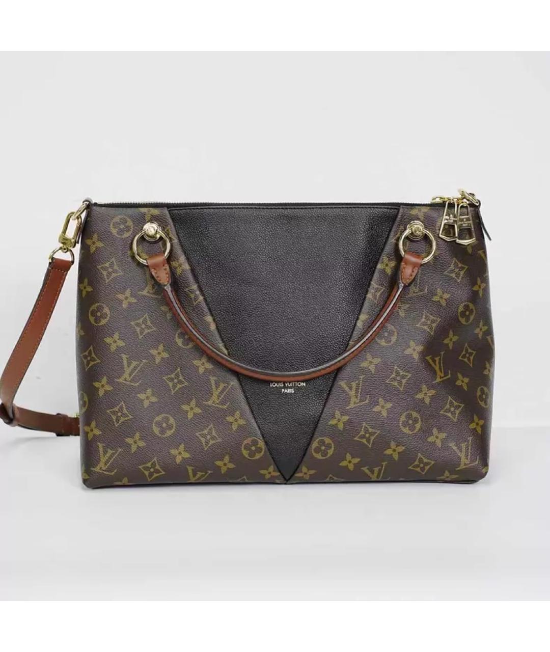 LOUIS VUITTON Коричневая кожаная сумка с короткими ручками, фото 10