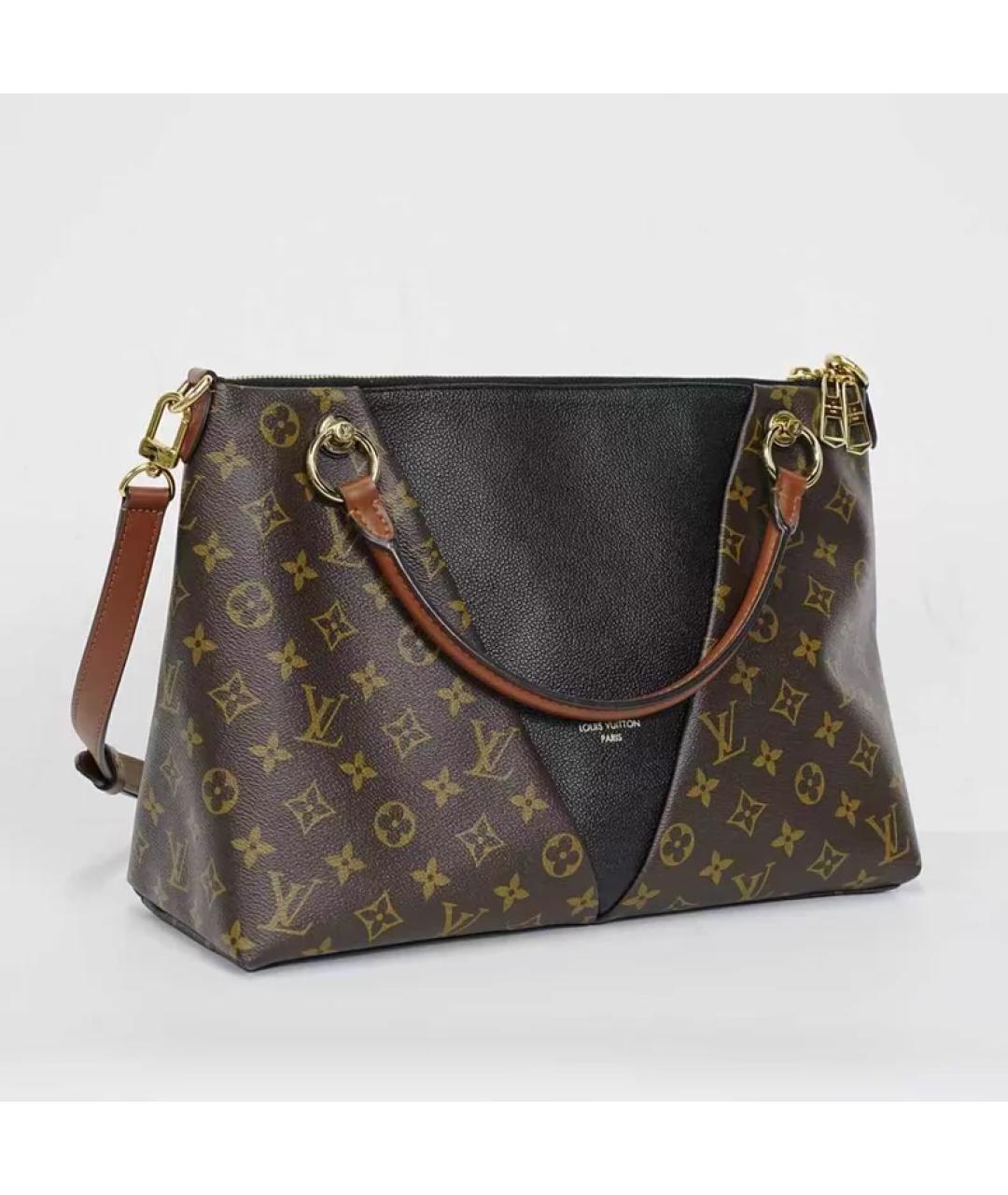 LOUIS VUITTON Коричневая кожаная сумка с короткими ручками, фото 7