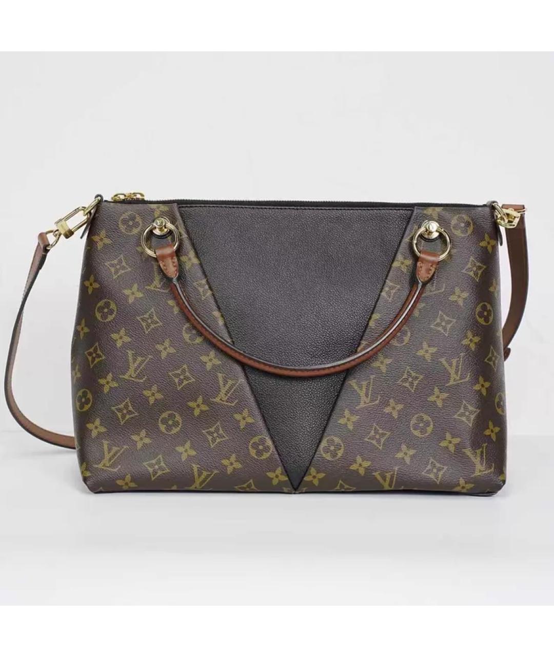 LOUIS VUITTON Коричневая кожаная сумка с короткими ручками, фото 5