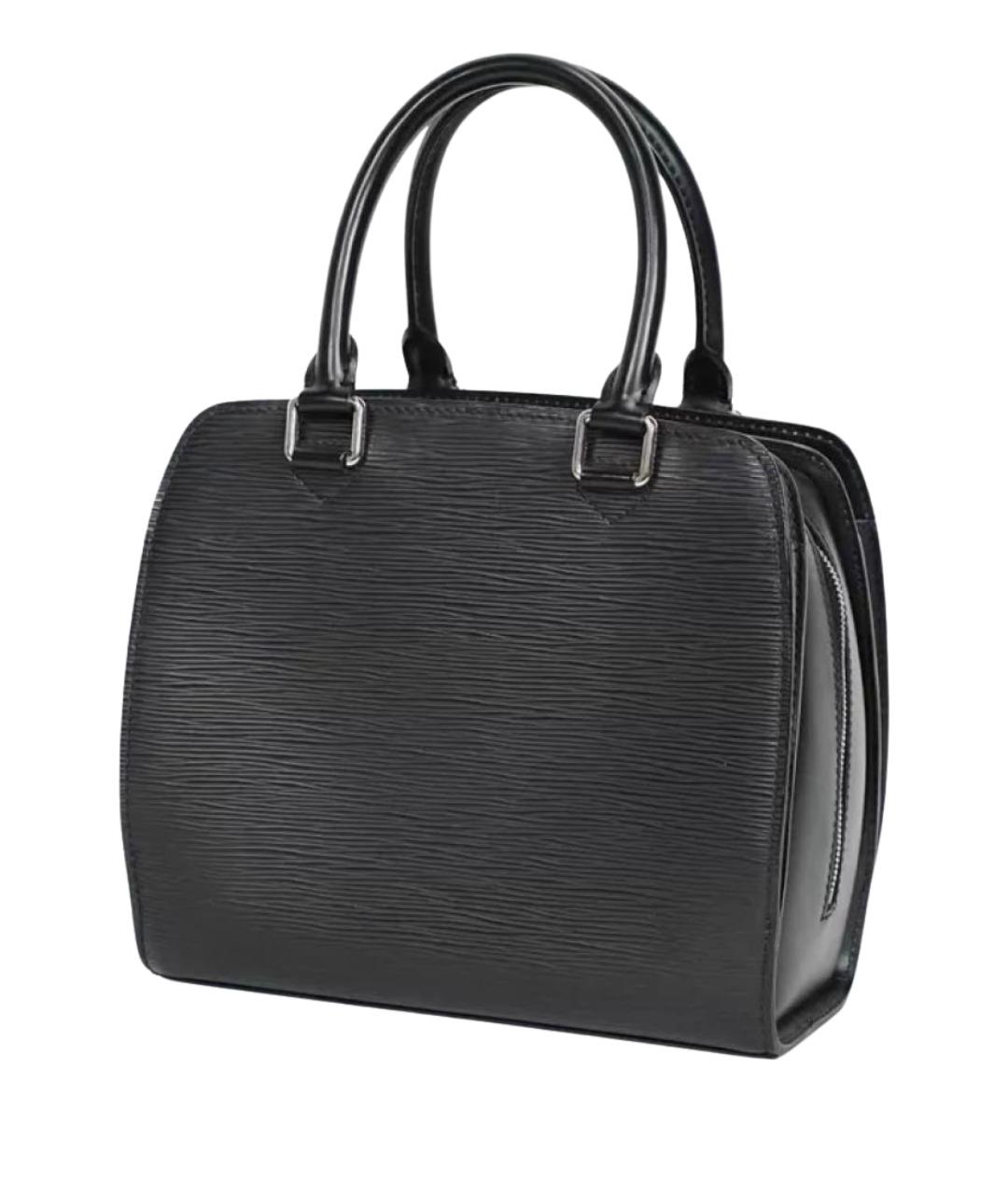 LOUIS VUITTON Черная кожаная сумка с короткими ручками, фото 1