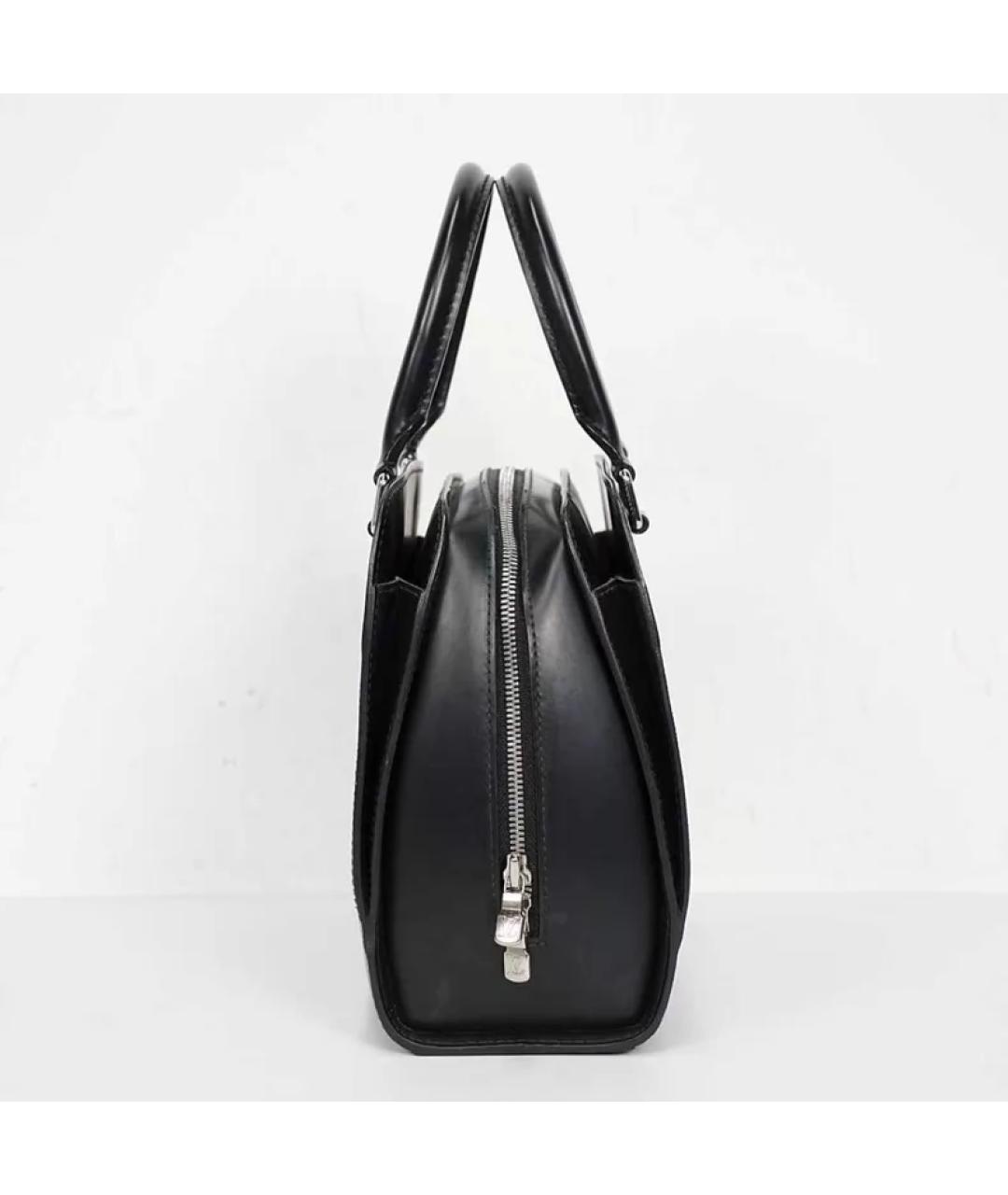 LOUIS VUITTON Черная кожаная сумка с короткими ручками, фото 6