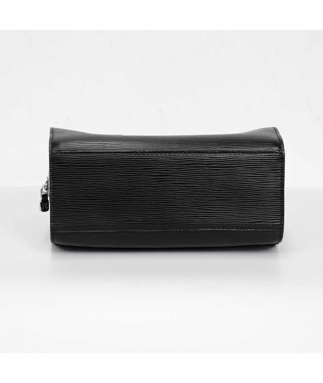 LOUIS VUITTON Черная кожаная сумка с короткими ручками, фото 4