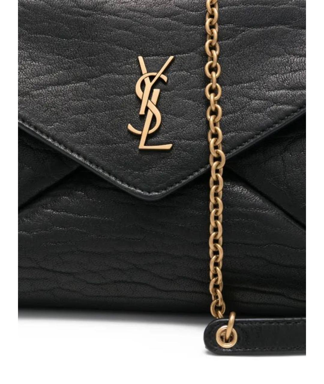 SAINT LAURENT Черная кожаная сумка через плечо, фото 4