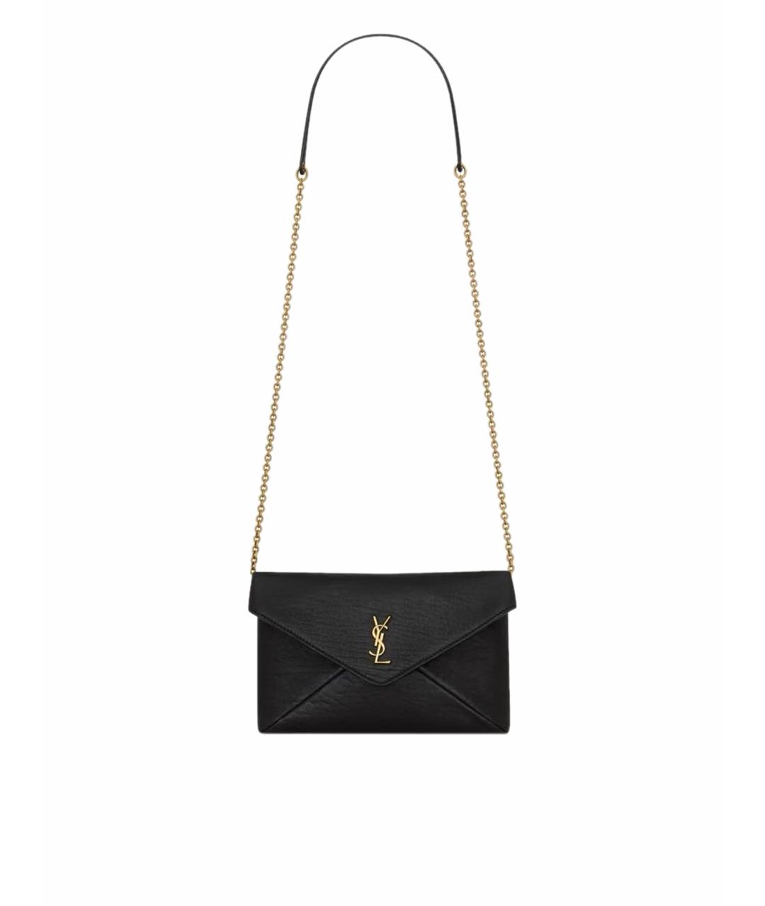 SAINT LAURENT Черная кожаная сумка через плечо, фото 1