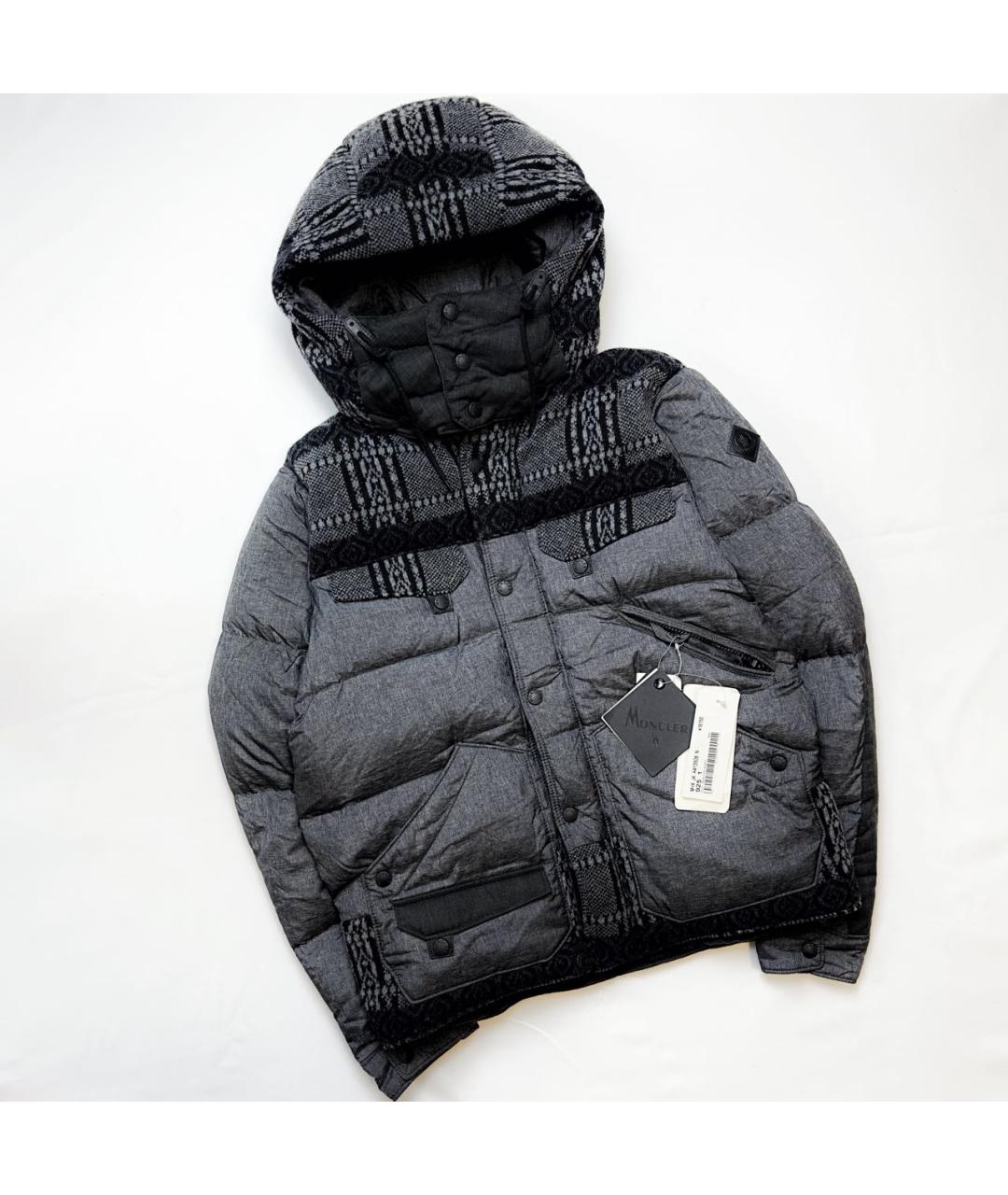 MONCLER Черный шерстяной пуховик, фото 6