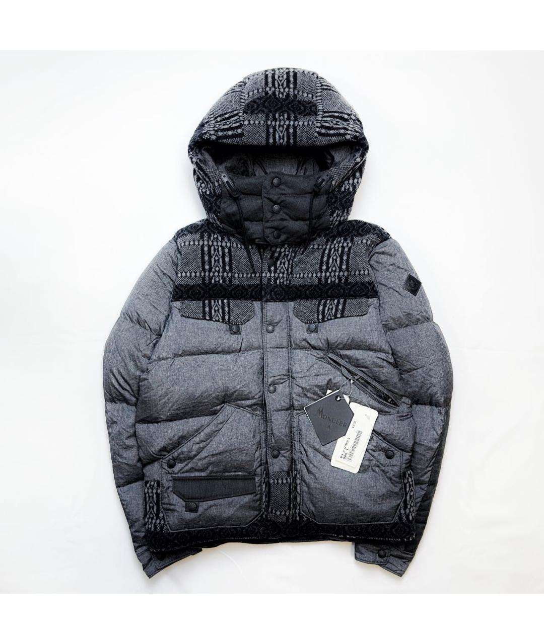 MONCLER Черный шерстяной пуховик, фото 9