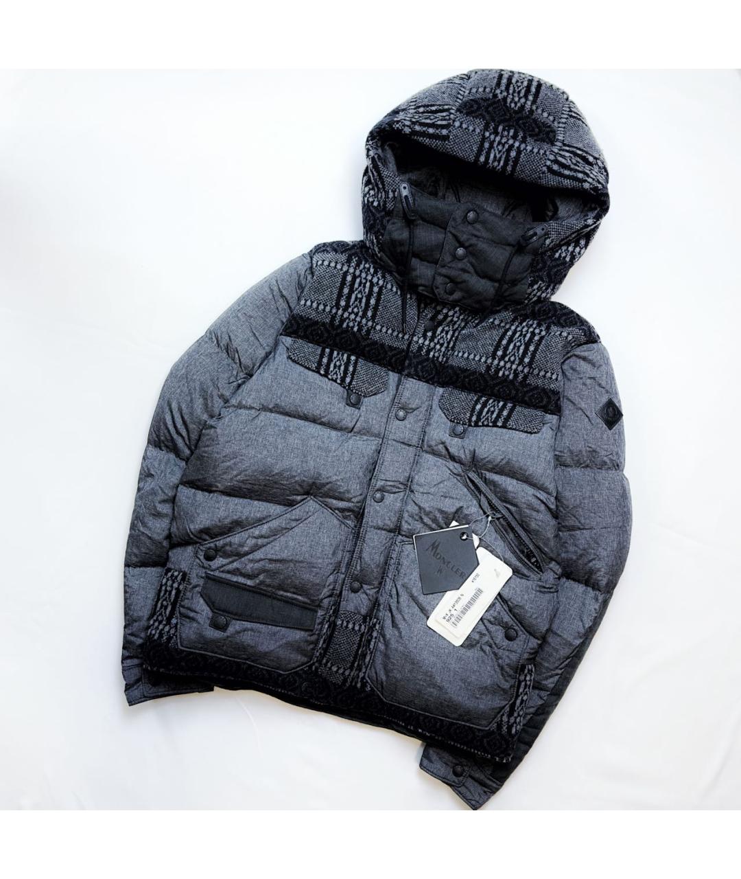 MONCLER Черный шерстяной пуховик, фото 5