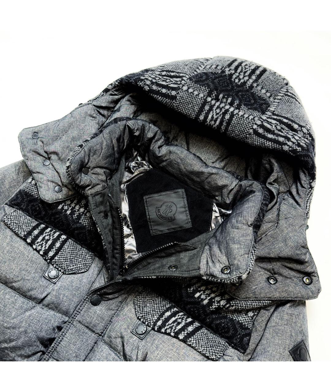 MONCLER Черный шерстяной пуховик, фото 3