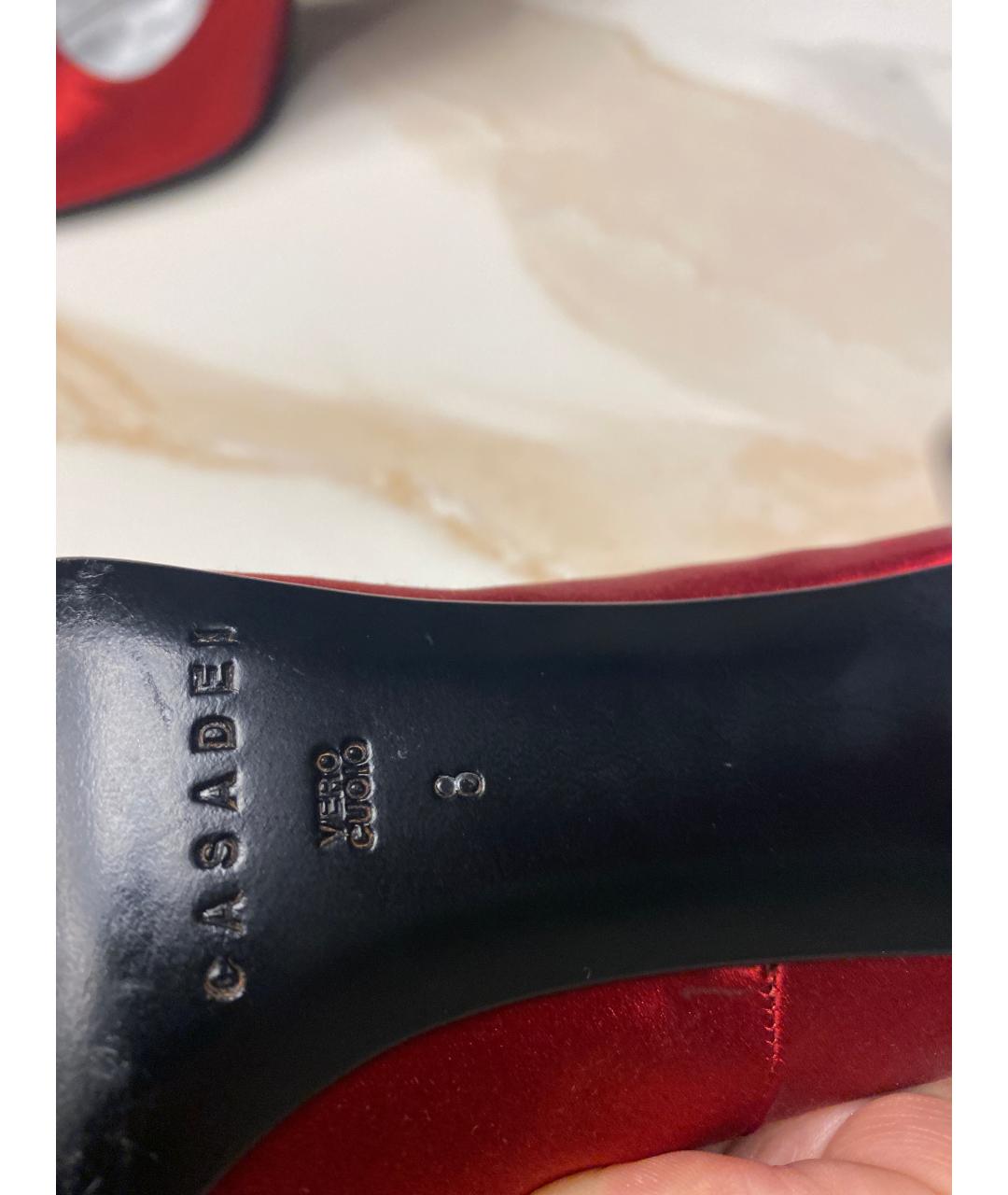 CASADEI Красные текстильные туфли, фото 8