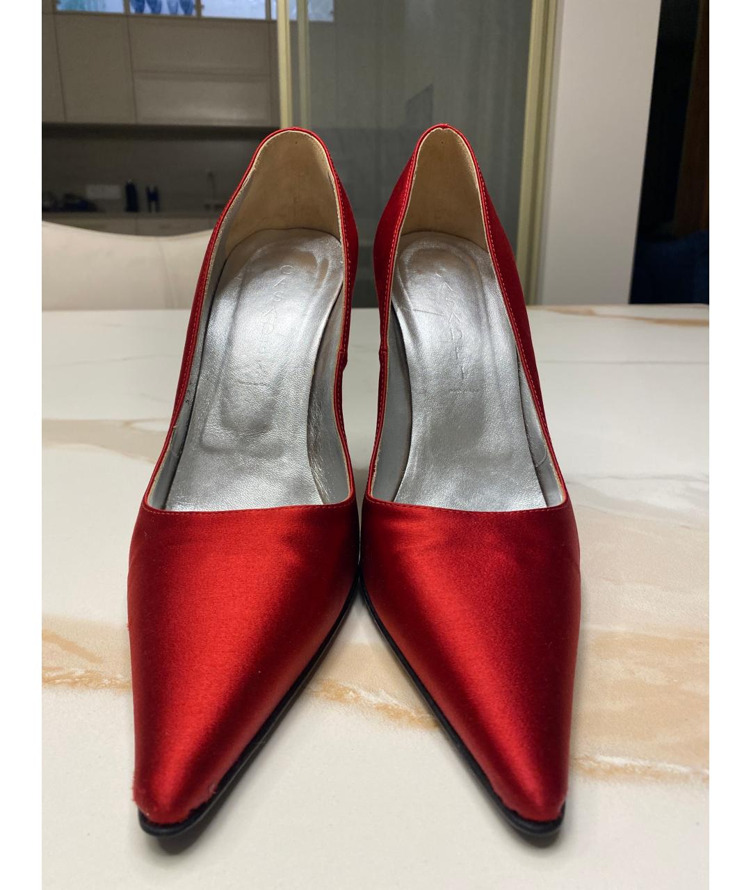 CASADEI Красные текстильные туфли, фото 2