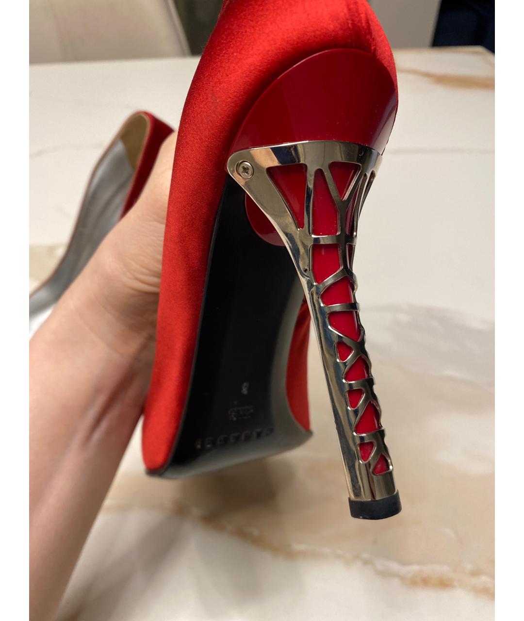 CASADEI Красные текстильные туфли, фото 6